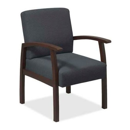 Sp Richards Lorell Deluxe Fabric Guest Chair, 24"W x 25"D x 35-1/2"H, Expresso Frame/Charcoal Seat LLR68555